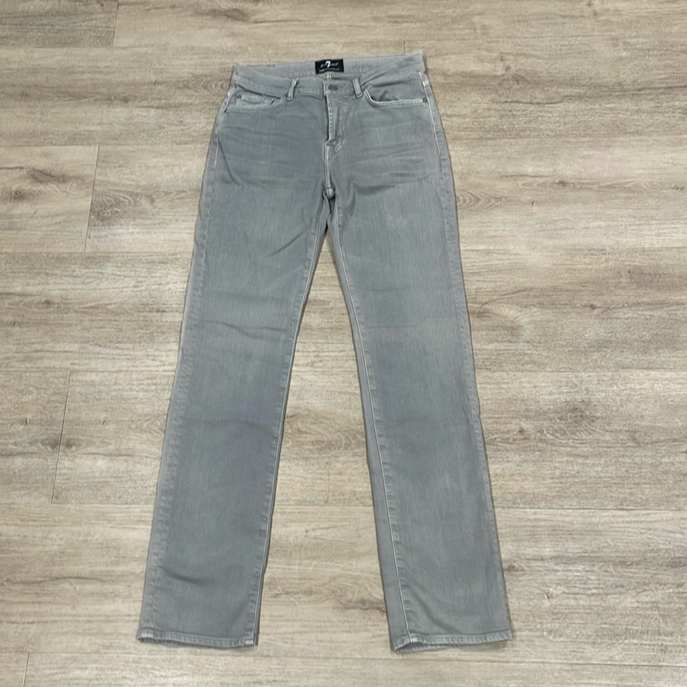 7 For All Mankind Light Gray Wash Luxe Performance Jeans - Men